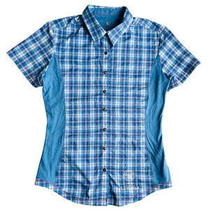 Kuhl Suono Plaid Button Up Shirt Tour of Utah Embroidered Womens M